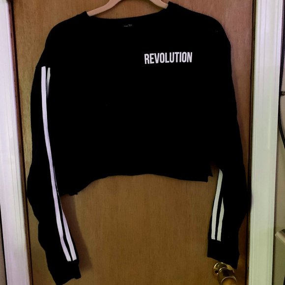 Black and White "Revolution" Crop Top - Picture 1 of 3